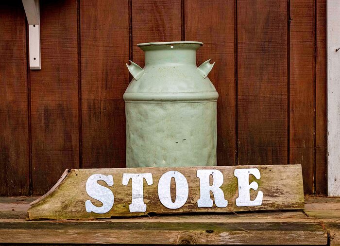 Little Farm Store display of toys and handcrafted items